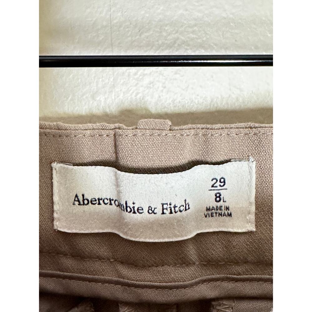 ABERCROMBIE & FITCH Sloane Tailored Pant Tan Wide Leg Sz 29/8L $90 {C34} - Picture 4 of 5